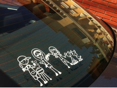 Créer sticker personnalisé pour fenêtre de voiture de la famille